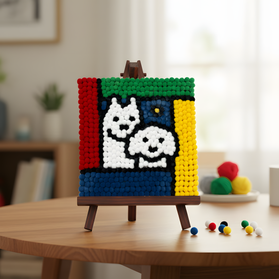 Pompom Ball Mosaic Art